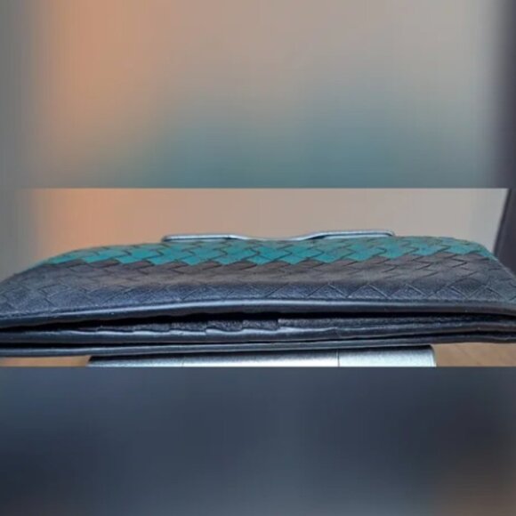 Bottega Veneta Intrecciato Multi Color Block Fold Over Wallet - Picture 8 of 14
